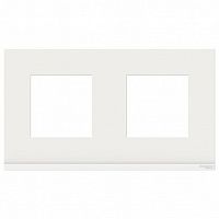 Рамка 2 поста UNICA PURE, горизонтальная, белое стекло | код. NU600485 | Schneider Electric